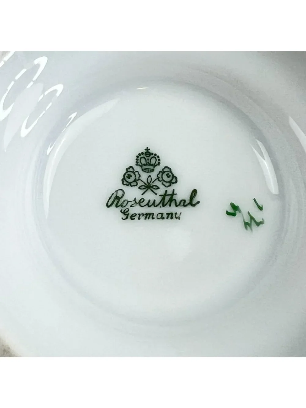 Rosenthal Cream Pitcher 12 oz Germany Porcelain Floral White Yellow Trim Dining